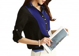 Áo sơ mi nữ phối màu